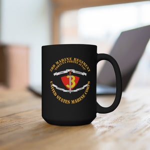 Black Mug 15oz - USMC - 3rd Marine Regiment - Fortuna Fortes Juvat