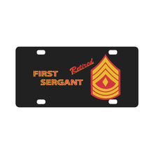 Load image into Gallery viewer, USMC - E8 - First Sergeant (1SG) - Retired X 300 Classic License Plate
