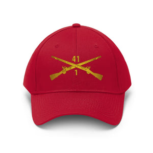 Unisex Twill Hat - 1st Battalion, 41st Infantry Regiment with Infantry Branch without Text - Direct to Garment (DTG) - Printed