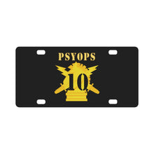 Load image into Gallery viewer, Army - PSYOPS w Branch Insignia - 10th Battalion Numeral - Line X 300 - Hat Classic License Plate
