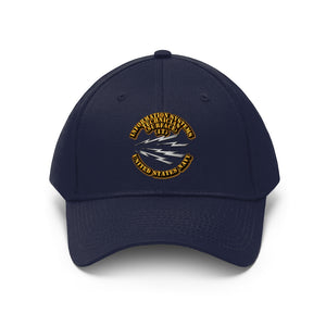 Unisex Twill Hat - Navy - Rate - Information Systems Technician - Surface - Direct to Garment (DTG) - Printed