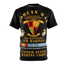 Load image into Gallery viewer, Unisex AOP Cut &amp; Sew Tee - USMC - Korean War - 3rd Bn, 5th Marines w KOREA SVC
