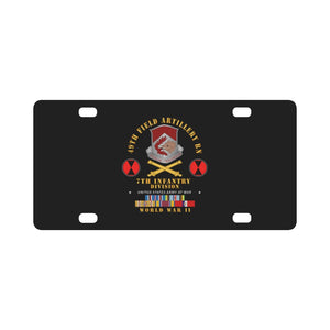 Army - 49th Field Artillery Bn - 7th Inf Div - WWII w ARR EXP PAC PHIL SVC Classic License Plate