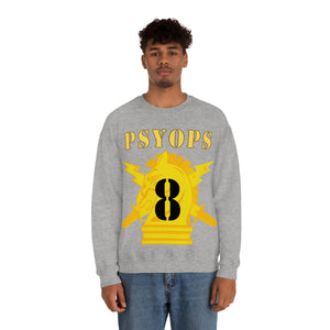 Unisex Heavy Blend Crewneck Sweatshirt - Army - PSYOPS w Branch Insignia - 8th Battalion Numeral - Line X 300 - Hat