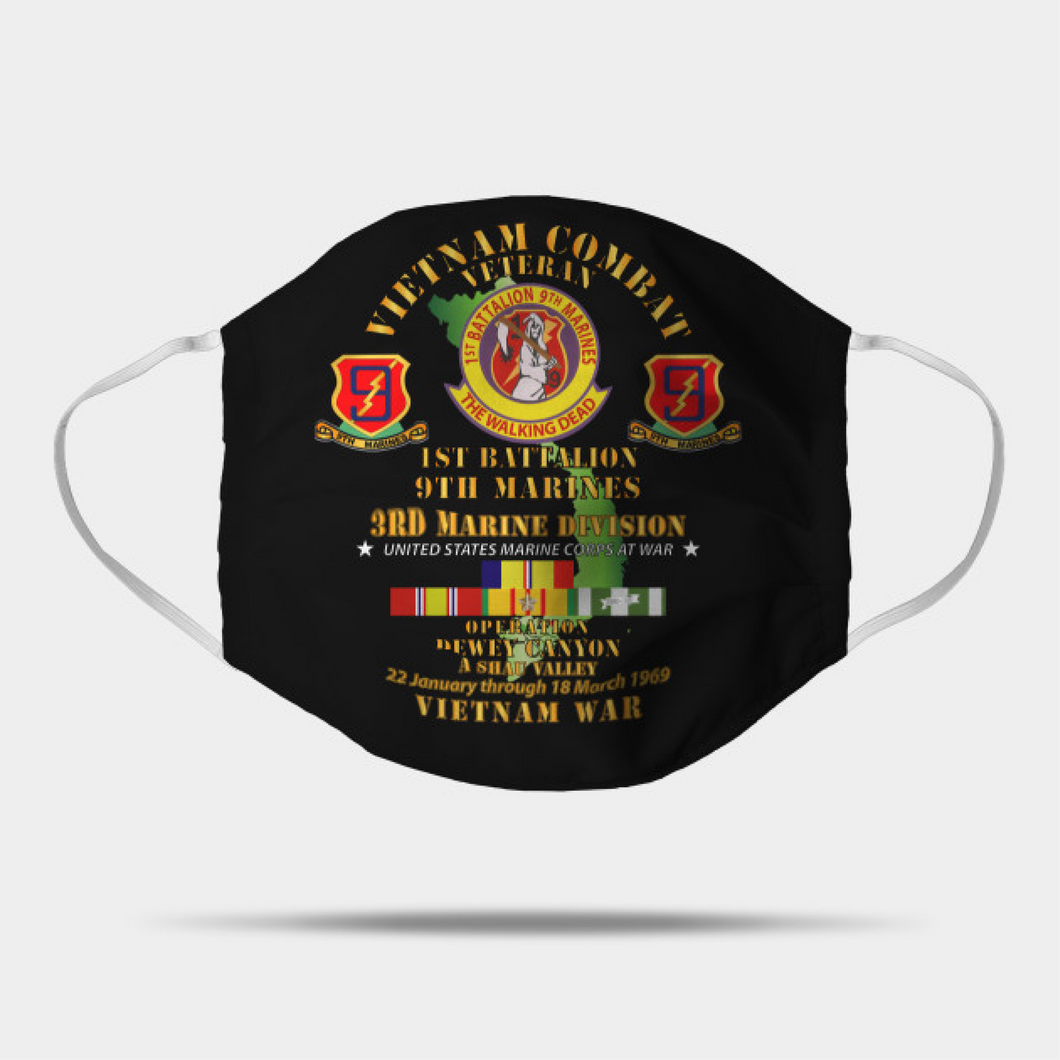 1st Bn 9th Marines - 3rd MarDiv - Operation Dewey Canyon w VN SVC - Mask