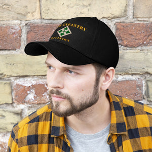 Twill Hat - Army - 4th Infantry Division with Text - Embroidery