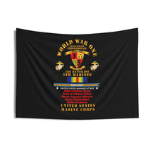 Load image into Gallery viewer, Indoor Wall Tapestries - USMC - WWI  - 3rd Bn, 5th Marines - w  WWI Ribbon - Streamer
