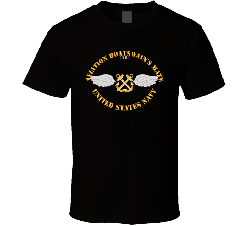 Navy - Rate - Aviation Boatswain's Mate - Gold Anchor W Txt T Shirt