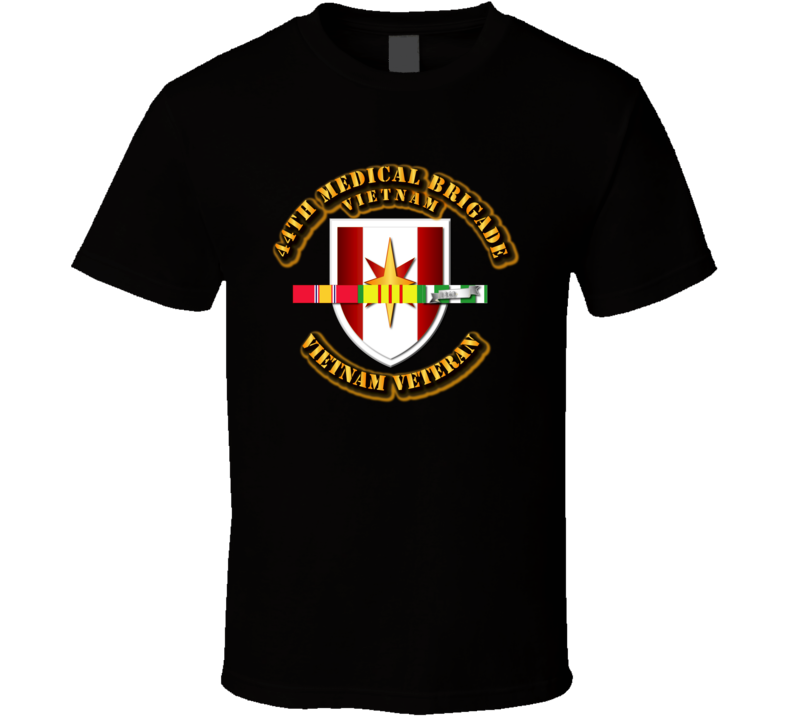 44th Medical Brigade w SVC Ribbons VN - blk T Shirt