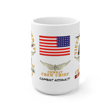 Load image into Gallery viewer, Ceramic Mug 15oz - Army - Combat Veteran - Combat Crew Chief - Air Assault with Vietnam Service Ribbons
