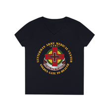 Load image into Gallery viewer, Ladies&#39; V-Neck T-Shirt - Army - Letterman Army Medical Center - Dui - Golden Gate To Health
