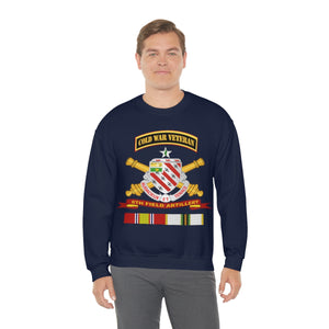 Unisex Heavy Blend Crewneck Sweatshirt -  Army - 8th Field Artillery w Br - Ribbon COLD WAR Vet Tab