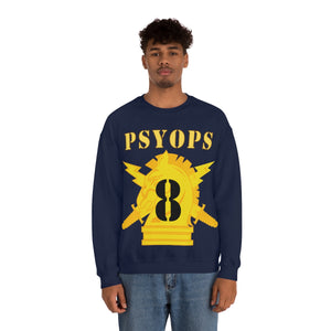 Unisex Heavy Blend Crewneck Sweatshirt - Army - PSYOPS w Branch Insignia - 8th Battalion Numeral - Line X 300 - Hat