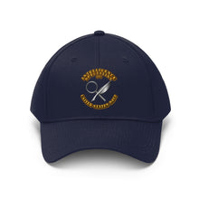 Load image into Gallery viewer, Unisex Twill Hat - Navy - Rate -  Intelligence Specialist - Direct to Garment (DTG) - Printed
