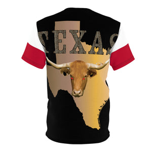 AOP - Shirt - Texas - Rattler Skin -Texas State Map w Longhorn