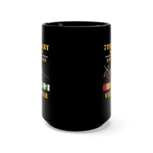 Load image into Gallery viewer, Black Mug 15oz - Army - 1st Battalion,  7th Cavalry Regiment - Vietnam War wt 2 Cav Riders and VN SVC X300
