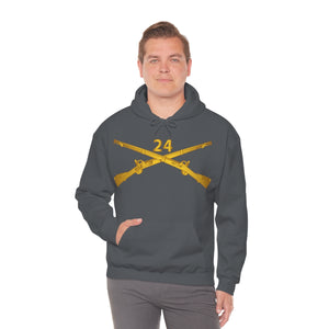 Unisex Heavy Blend Hooded Sweatshirt - Army - 24th Infantry Regiment Branch Wo Txt