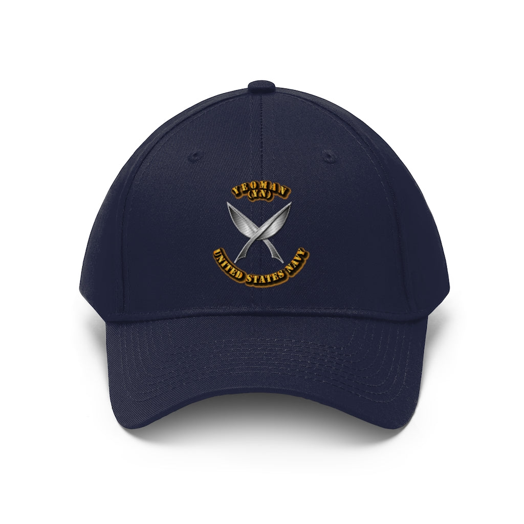 Unisex Twill Hat - Navy - Rate - Navy Yeoman - Direct to Garment (DTG) - Printed