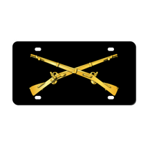 Load image into Gallery viewer, [Made in USA] Custom Aluminum Automotive License Plate 12" x 6" - Army - Infantry Branch - Crossed Rifles
