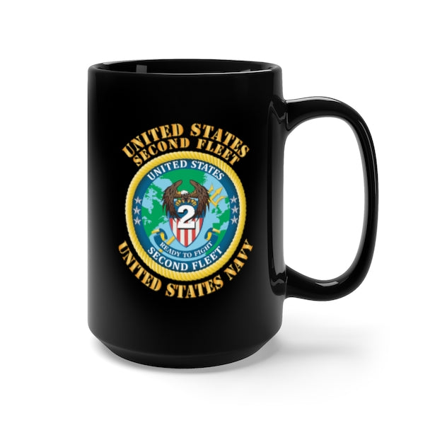 Black Mug 15oz -  Navy - United States Second Fleet X 300