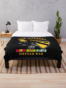 Army - 9th Cavalry (Air Cav) - 1st Cav Division w SVC Throw Blanket