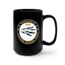 Load image into Gallery viewer, Black Mug 15oz - Navy - Radioman - RM - US Navy
