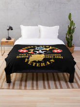 Load image into Gallery viewer, Army - Korea Service Vet - 2nd Infantry Div - 8th US Army Throw Blanket
