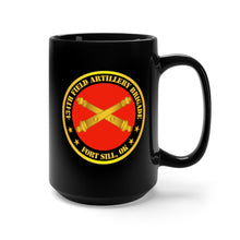 Load image into Gallery viewer, Black Mug 15oz - Army - 434th Field Artillery Bde w Branch Ft Sill OK
