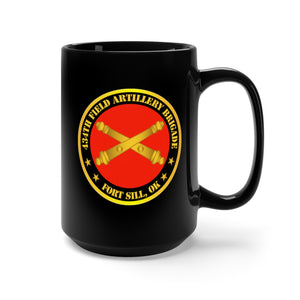 Black Mug 15oz - Army - 434th Field Artillery Bde w Branch Ft Sill OK