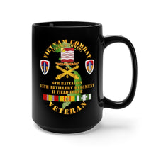 Load image into Gallery viewer, Black Mug 15oz - Army - Vietnam Combat Vet - 6th Bn 15th Artillery - I I Field Force w105mm
