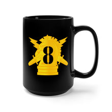 Load image into Gallery viewer, Black Mug 15oz - Army - PSYOPS w 8th Battalion Numeral - Line X 300 - Hat
