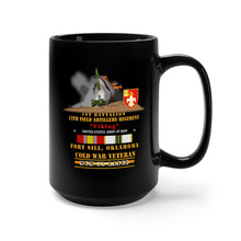 Load image into Gallery viewer, Black Mug 15oz - Army -  1st Bn, 12th FAR, Ft Sill, OK, MGM 52 - Lance - Cold X 300
