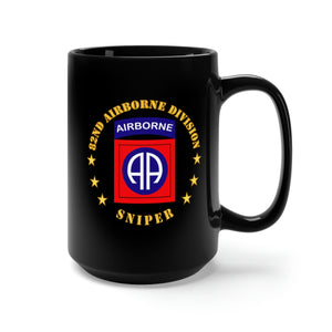 Black Mug 15oz - Army - 82nd Airborne Division - Sniper