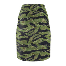 Load image into Gallery viewer, Women&#39;s Pencil Skirt - Military Tiger Stripe Jungle Camouflage
