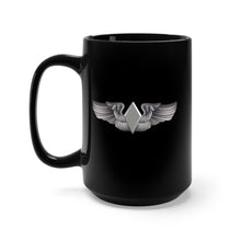 Load image into Gallery viewer, Black Mug 15oz - AAC - WASP Wing wo Txt
