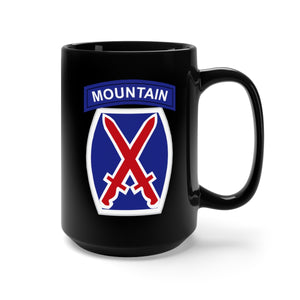 Black Mug 15oz - Army - 10th Mountain Division wo Txt