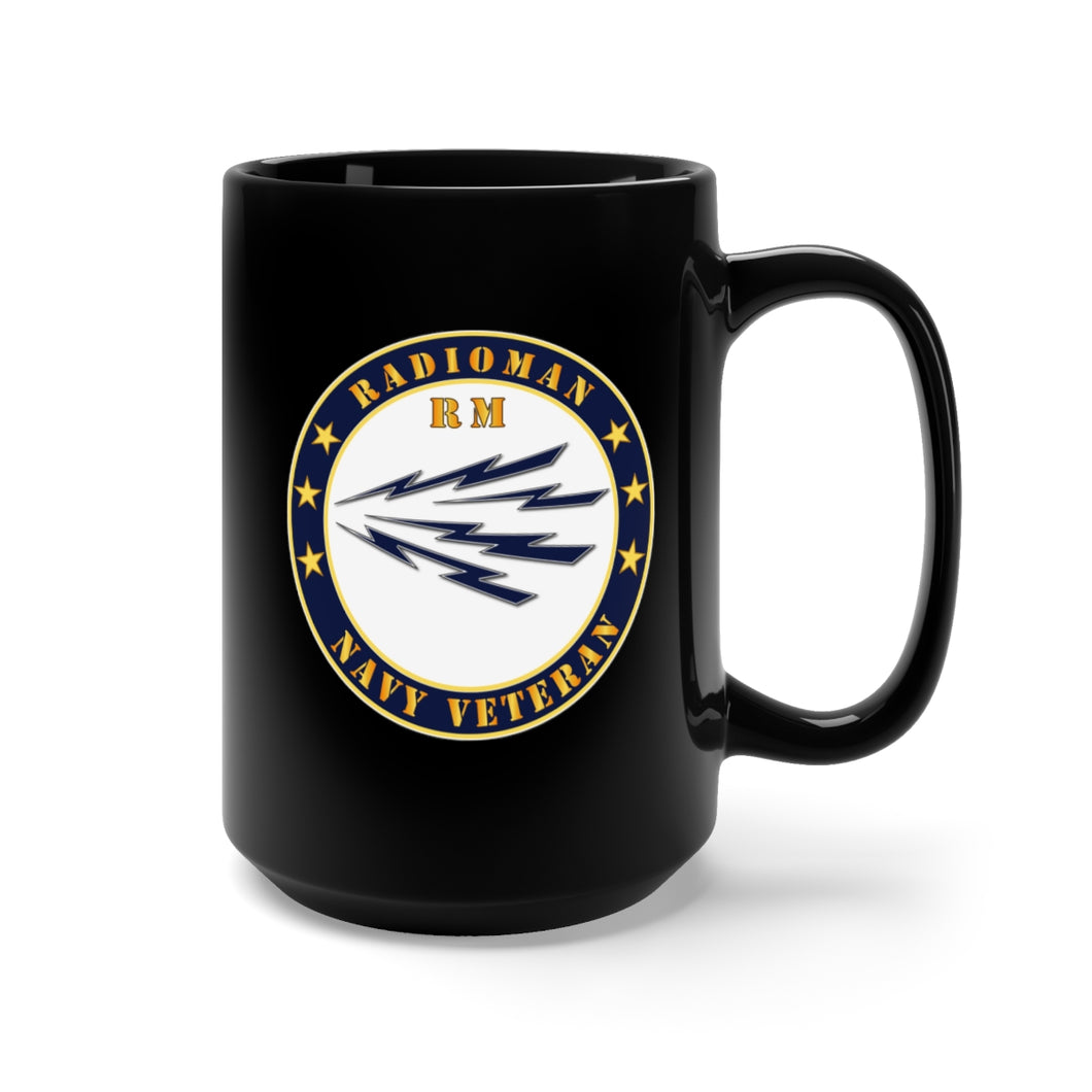 Black Mug 15oz - Navy - Radioman - RM - Veteran