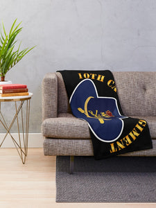 Army - 10th Cavalry Regiment w Cav Hat - Buffalo Soldiers Throw Blanket