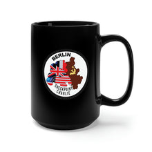 Load image into Gallery viewer, Black Mug 15oz - Berlin - Checkpoint Charlie - Round - Bright X 300
