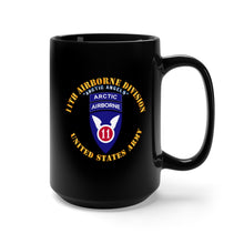 Load image into Gallery viewer, Black Mug 15oz - 11th Airborne Division - Arctic Angels w Arctic Tab X 300
