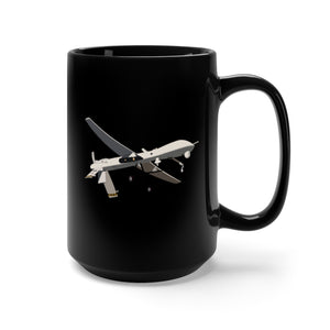 Black Mug 15oz - Aircraft - MQ1 - Predator