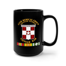 Load image into Gallery viewer, Black Mug 15oz - Army - 55th Medical Group - Vietnam Vet w SVC Ribbons
