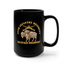 Load image into Gallery viewer, Black Mug 15oz - 25th Infantry Regiment - Buffalo Soldiers w 25th Inf Branch Insignia
