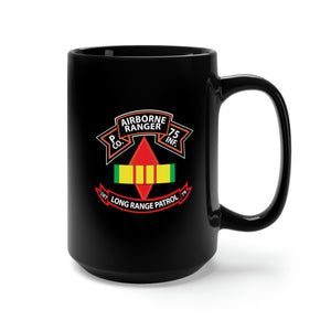 Black Mug 15oz - SSI - Vietnam - P Co 75th Ranger - 5th Infantry Division - VN Ribbon - LRSD X 300