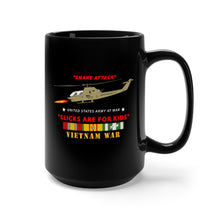 Load image into Gallery viewer, Black Mug 15oz - Army - AH-1 Cobra - Snake Attack - Slicks are for Kids w VN SVC
