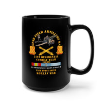 Load image into Gallery viewer, Black Mug 15oz - Army - 52nd FA Bn, 21st RCT, TF Smith - Korean War Korea
