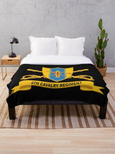 Load image into Gallery viewer, Army - 4th Cavalry Regiment w Br - Ribbon Throw Blanket

