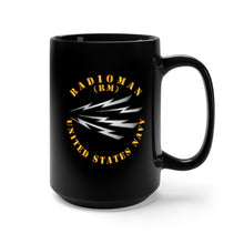 Load image into Gallery viewer, Black Mug 15oz - Navy - Rate - Radioman - United States Navy wo DS
