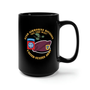 Black Mug 15oz - Army - 82nd Airborne Div - Beret - Mass Tac - Maroon  - 1 - 504th Infantry wo DS X 300