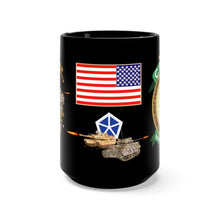 Load image into Gallery viewer, Black Mug 15oz - Army - US 5th Corps - Iraq Invasion 2003 - Operation Iraqi Freedom with Ira
